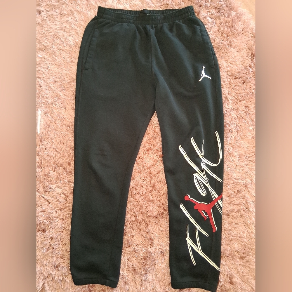 Jordan Black Sweatpants with Red & White Accents